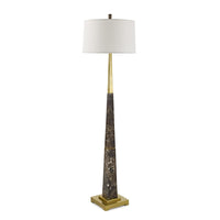 Alternate view of Apex Floor Lamp, featuring polished stone finish, marble, brass, and freestanding floor lamp.