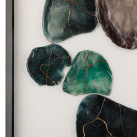 Additional view of He Hongbing's Elemental Forms in deep teal and emerald green.