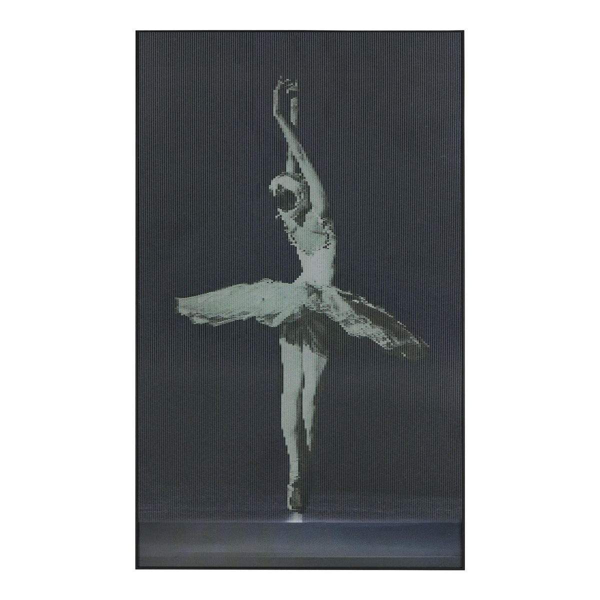 Tony Fey's Perfect Poise, Large, shown in charcoal gray and black with wood frame and ribbed textured panel.