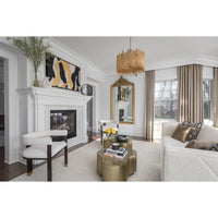 Additional view of Jude Espresso Modern Wooden Accent Chair in white and dark espresso brown.