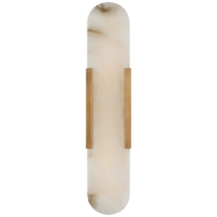 Margareth 20" Elongated Sconce, shown in cream and ivory with alabaster, brass, and wall-mounting hardware.