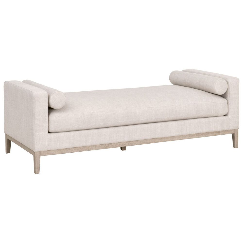 Additional view of Keaton Daybed in ivory and beige, featuring textured upholstery finish and daybed/chaise lounge form.