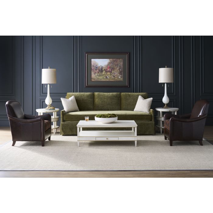 Alternate view of Camille Cocktail Table in white and ivory.