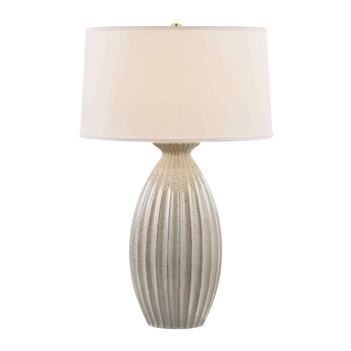 Box Elder Table Lamp - Aged Brass / Ceramic Taupe Velvet