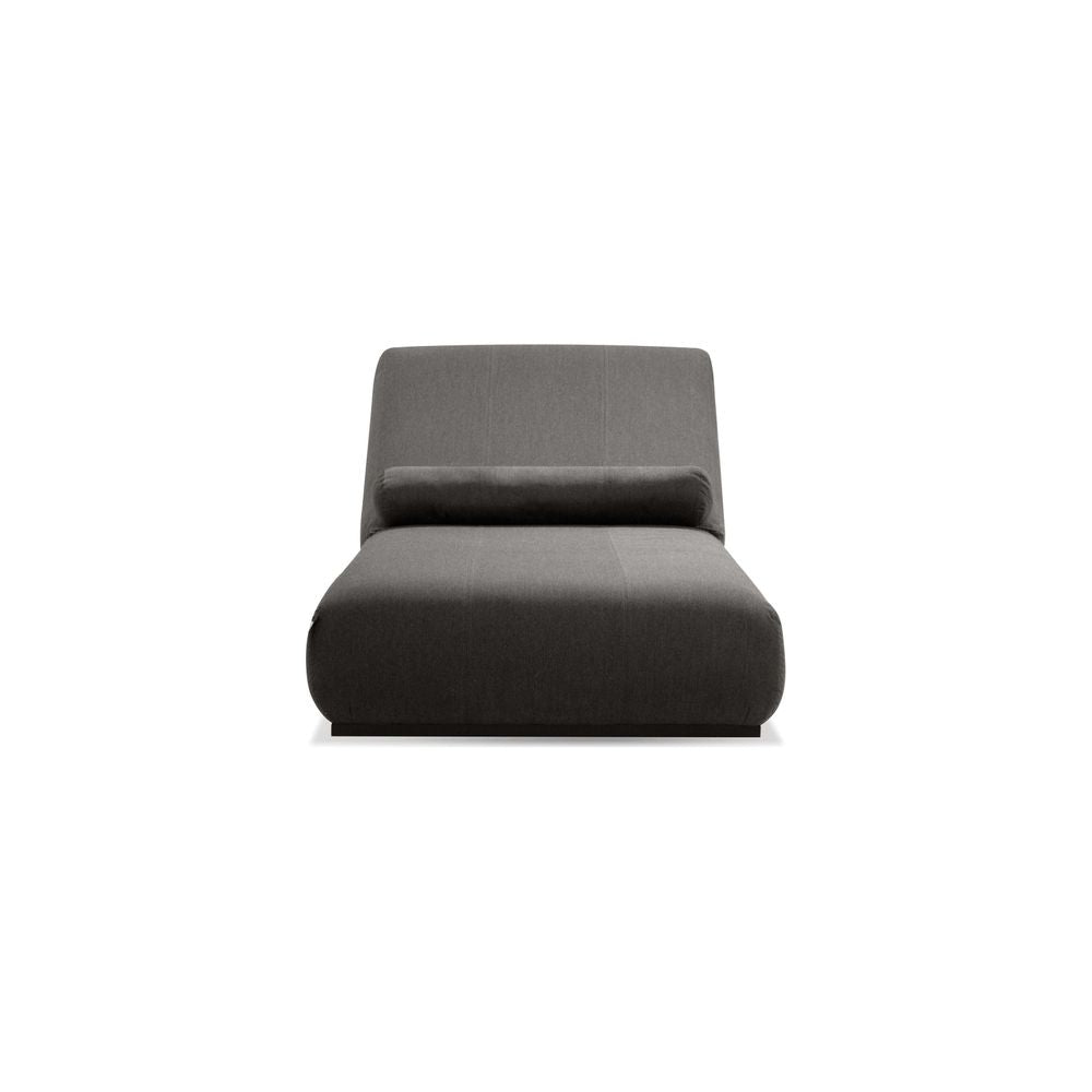 Alternate view of Bondi Lounger Chair Charcoal Sunbrella Fabric Black Aluminum Frame in charcoal and dark gray.
