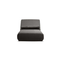 Alternate view of Bondi Lounger Chair Charcoal Sunbrella Fabric Black Aluminum Frame in charcoal and dark gray.