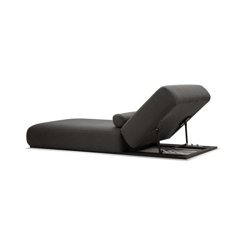 Bondi Lounger Chair Charcoal Sunbrella Fabric Black Aluminum Frame