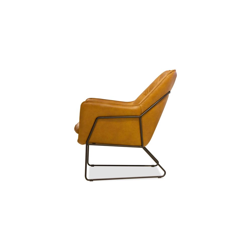 Alternate view of Jasmine Lounge Chair Vintage Whiskey Leather Black Powder Coated Legs in whiskey brown and black.