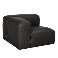 Additional view of Augustus Modular Sofa in black and charcoal, featuring matte finish and modular sectional components.