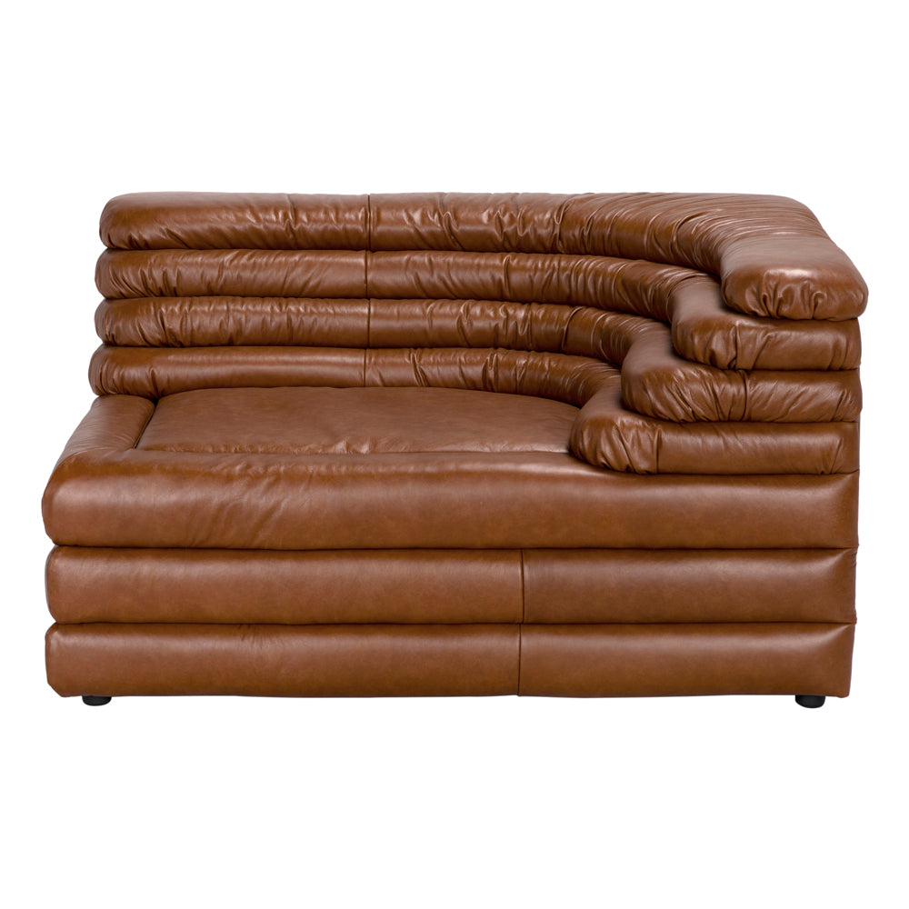 Alternate view of Bandera Sofa, R, Roche Tan Leather, featuring smooth finish, leather, and modular sectional component.