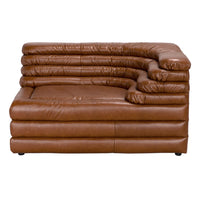 Alternate view of Bandera Sofa, R, Roche Tan Leather, featuring smooth finish, leather, and modular sectional component.