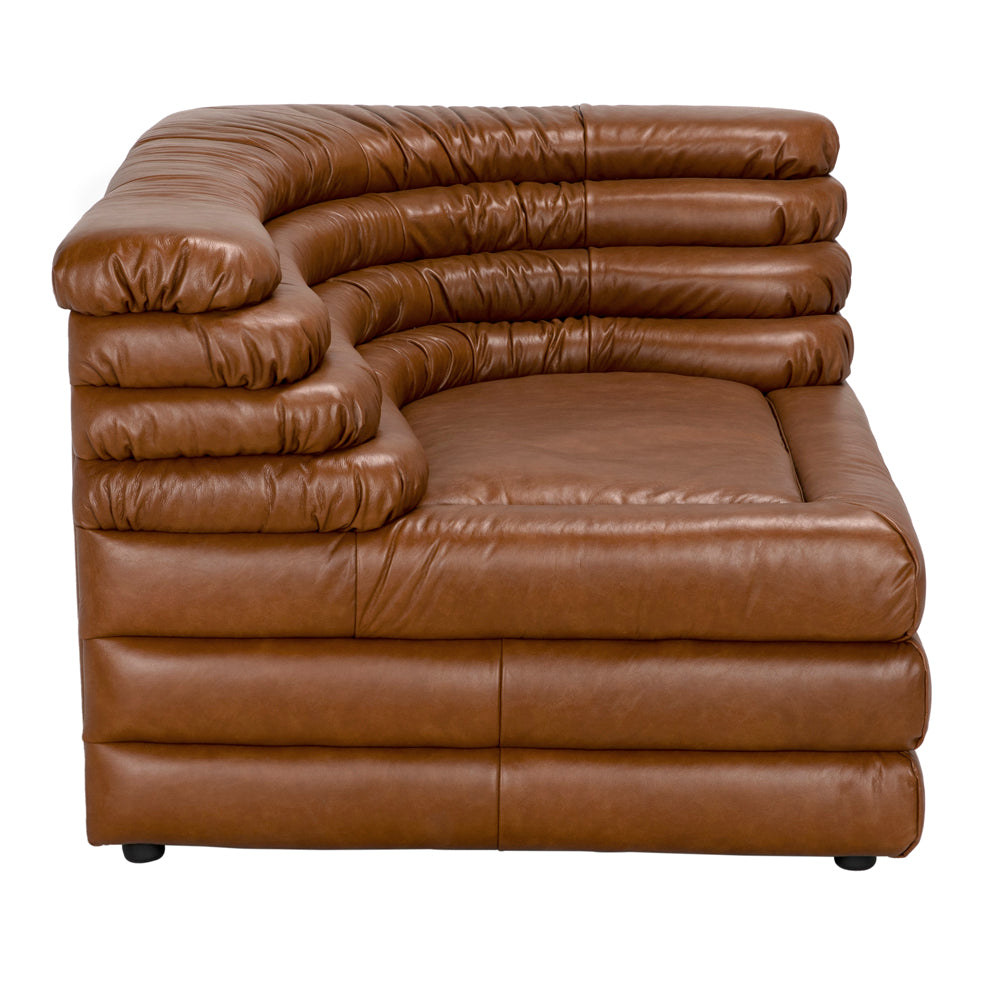 Additional view of Bandera Sofa, R, Roche Tan Leather, featuring smooth finish, leather, and modular sectional component.