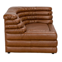 Additional view of Bandera Sofa, R, Roche Tan Leather, featuring smooth finish, leather, and modular sectional component.