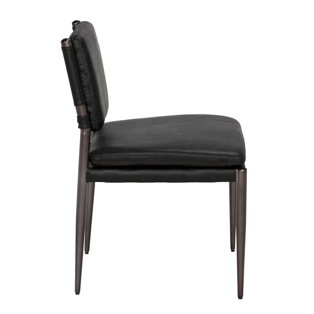 Additional view of Elvis Chair in black and dark gunmetal, featuring powder-coated and armless.