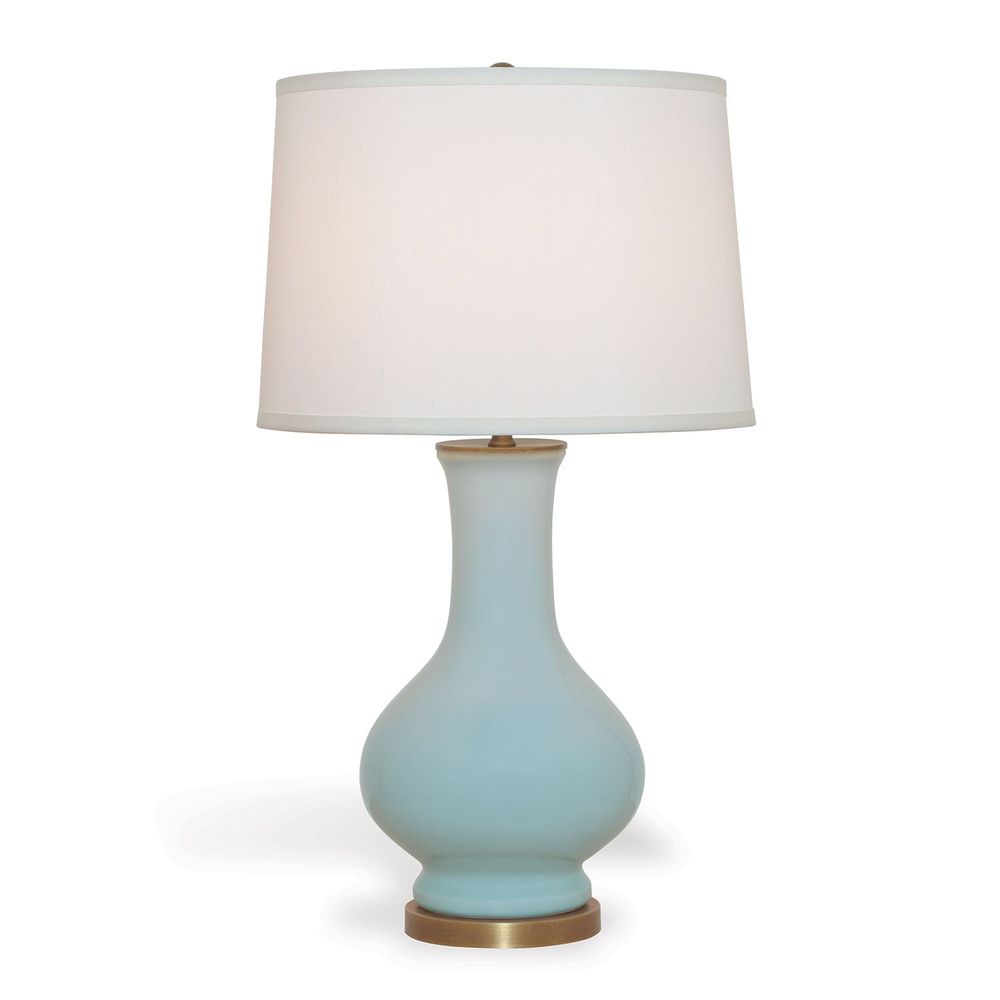 Alternate view of Dorothy Lamp, featuring glossy glaze finish, ceramic, fabric, and a freestanding table-lamp base.