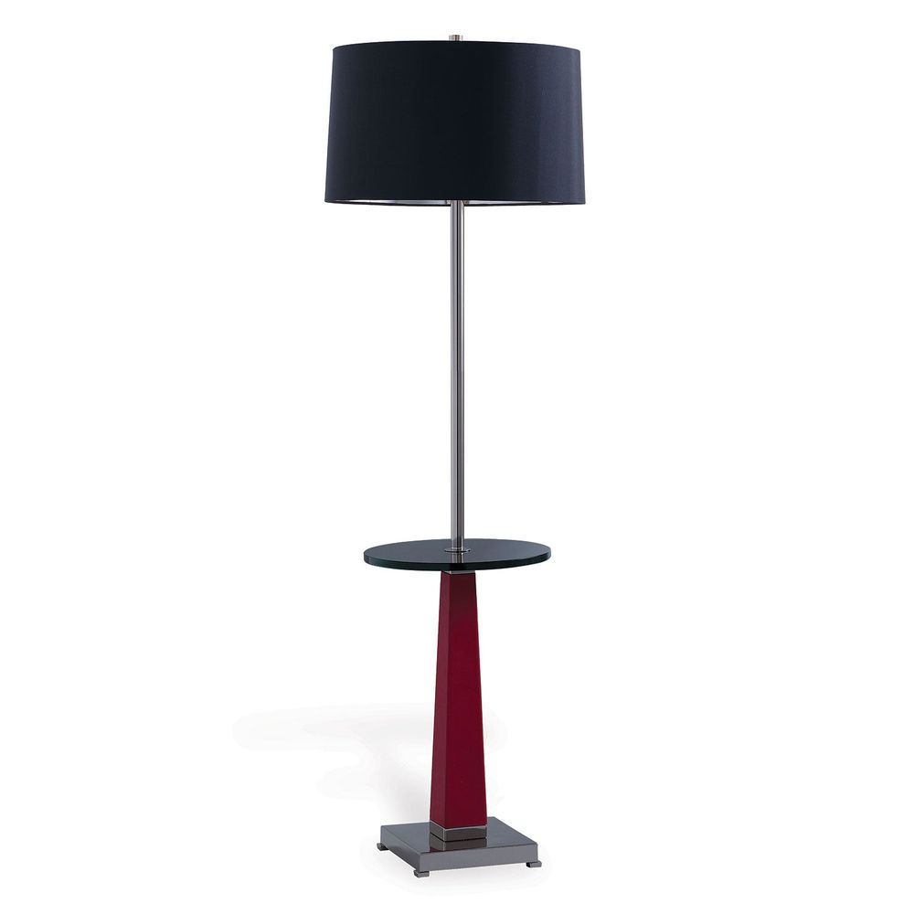 Additional view of Cairo Floor Lamp with Table in black and antique brass.