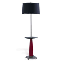 Additional view of Cairo Floor Lamp with Table in black and antique brass.
