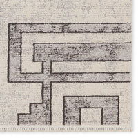 Runners Chalet Geometric Gray/ Cream Runner Rug (3'X8')