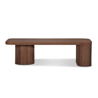 Mono Solid Oak Coffee Table, shown in medium brown and warm oak brown with solid oak, wood, and solid thick tabletop.