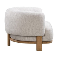 Additional view of Vittori Boucle Chair, featuring textured woven upholstery, bouclé fabric, wood, and fixed continuous arms.