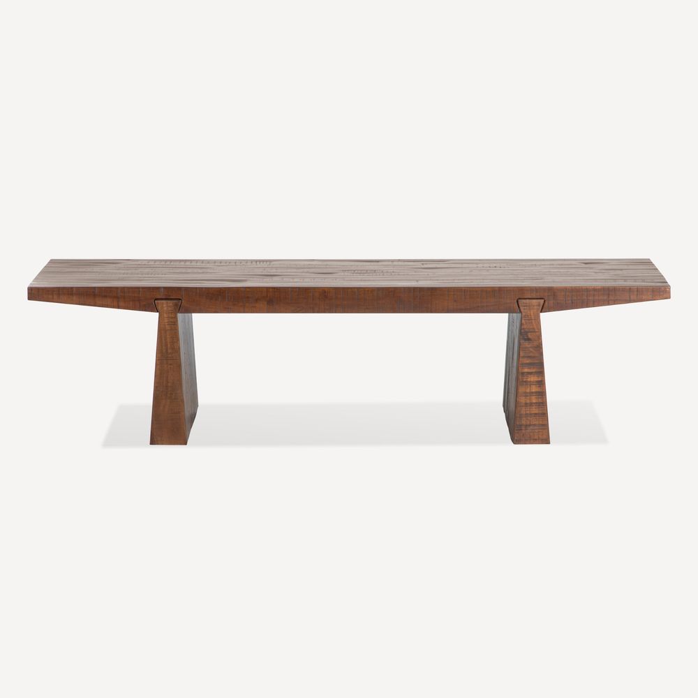 Keystone Reclaimed Wood Coffee Table, shown in medium brown and warm walnut brown with reclaimed solid wood.
