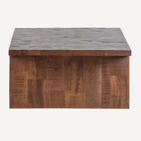 Alternate view of Keystone Reclaimed Wood Coffee Table, featuring reclaimed solid wood and fixed solid plank base.