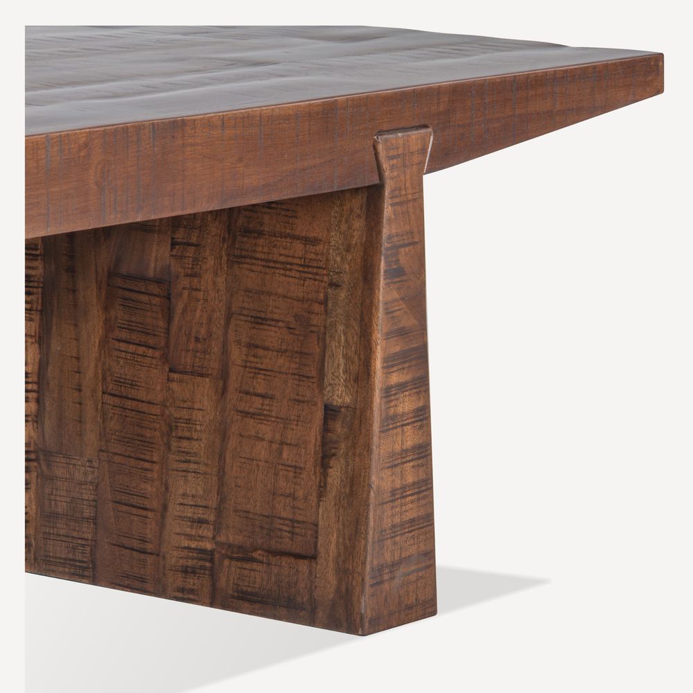 Additional view of Keystone Reclaimed Wood Coffee Table, featuring reclaimed solid wood and fixed solid plank base.