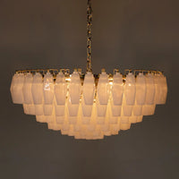 Alternate view of Ludmilla Chandelier, Large, featuring glass, brass, and chain-hung ceiling suspension.