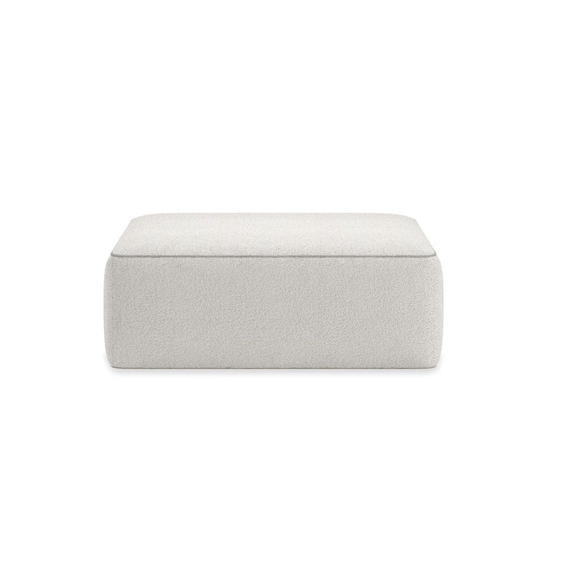 Alternate view of Granada Ottoman, featuring textured finish, bouclé fabric, upholstery textile, and backless.