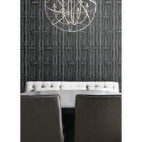 Chiseled Wallpaper, shown in black and white with wallpaper, paper, and wall-applied covering.