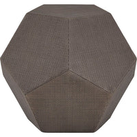 Boracay Side Table, shown in dark brown and taupe with woven fiber, rattan-like weave, and low side-table height.