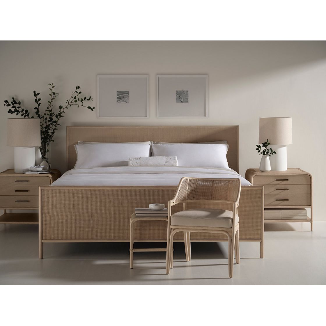 Alternate view of Dias Cylinder Lamp, featuring textured woven finish, fabric, ceramic or glass, and table lamp form.