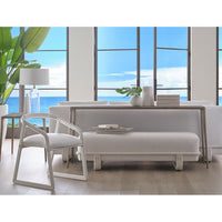 Alternate view of Boca Console in brushed silver and weathered gray.