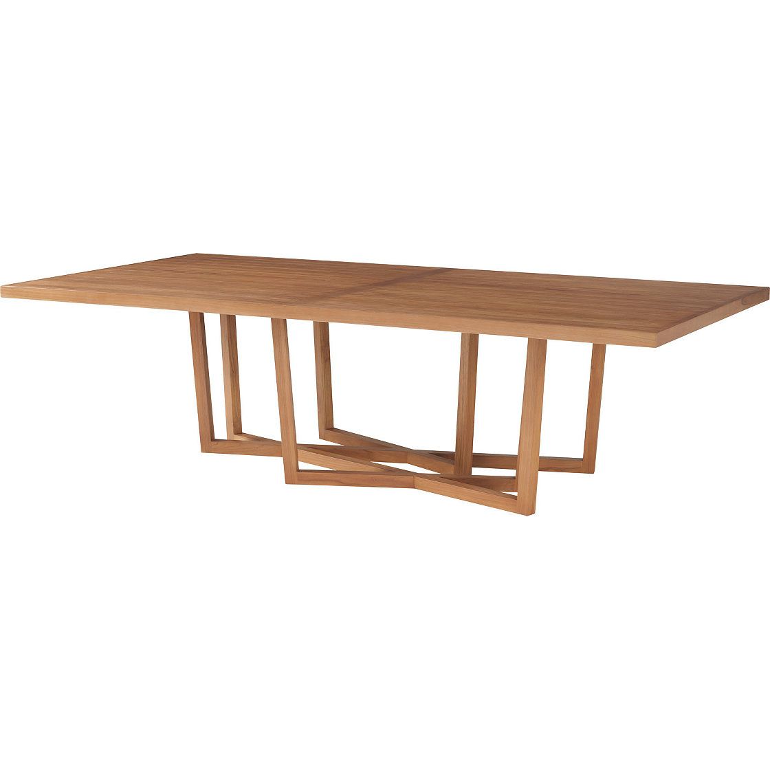Additional view of Cutter Dining Table in natural light oak and warm tan.