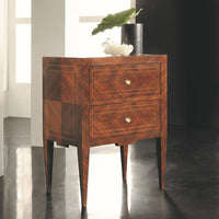 Alternate view of Breganza Bedside Chest in rich mahogany brown and dark espresso brown.
