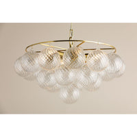 Alternate view of Mimi Chandelier-Aged Brass in clear and aged brass.