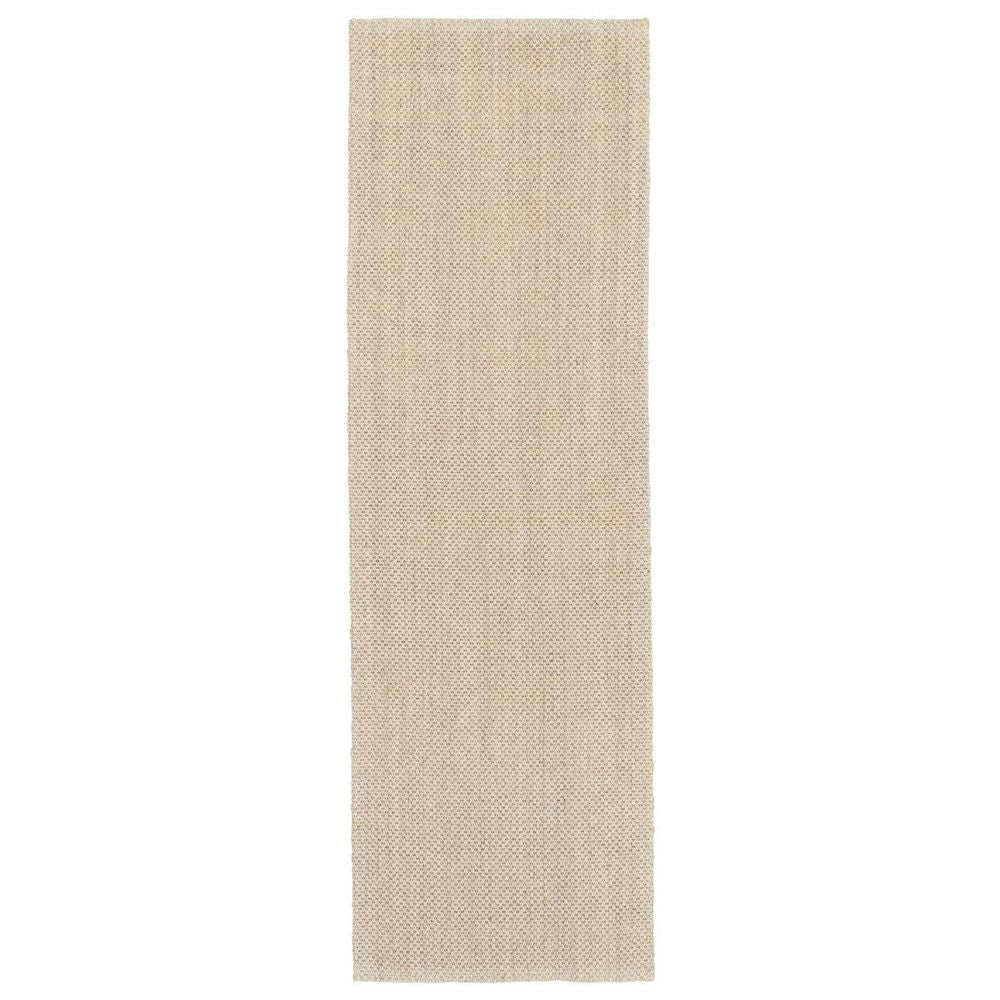 Naples Natural Solid White/ Taupe Runner Rug (3'X12'), shown in beige and natural taupe with natural fiber and jute.