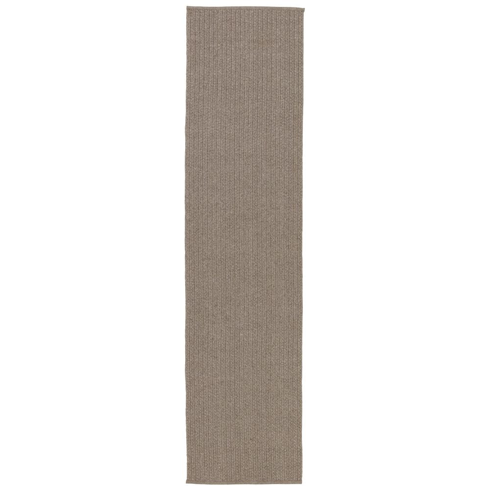 Malik Solid Gray Area Rug (8'10"X11'9"), shown in taupe gray and warm gray with braided fiber and woven textile.