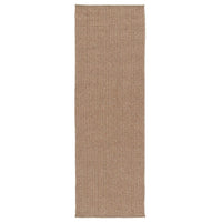 Malik Solid Tan Area Rug (7'6"X9'6"), shown in tan and beige with woven fiber, braided textile, and flat low-profile weave.
