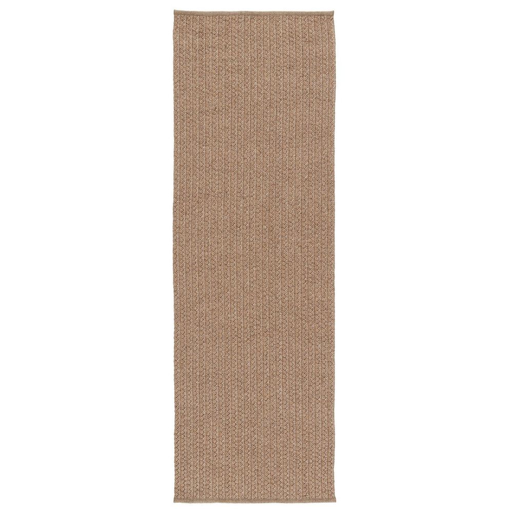 Malik Solid Tan Area Rug (6'X9'), shown in tan and beige with natural fiber, woven textile, and reversible construction.