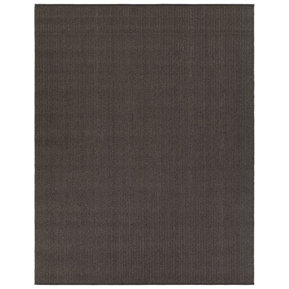 Malik Handmade Solid Dark Gray Runner Rug (2'6"X8'), shown in dark gray and charcoal with braided fiber and textile yarn.