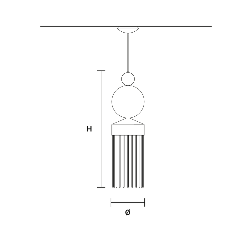 Alternate view of NAPPE XL3, featuring matte finish, glass, metal, and ceiling-pendant suspension.