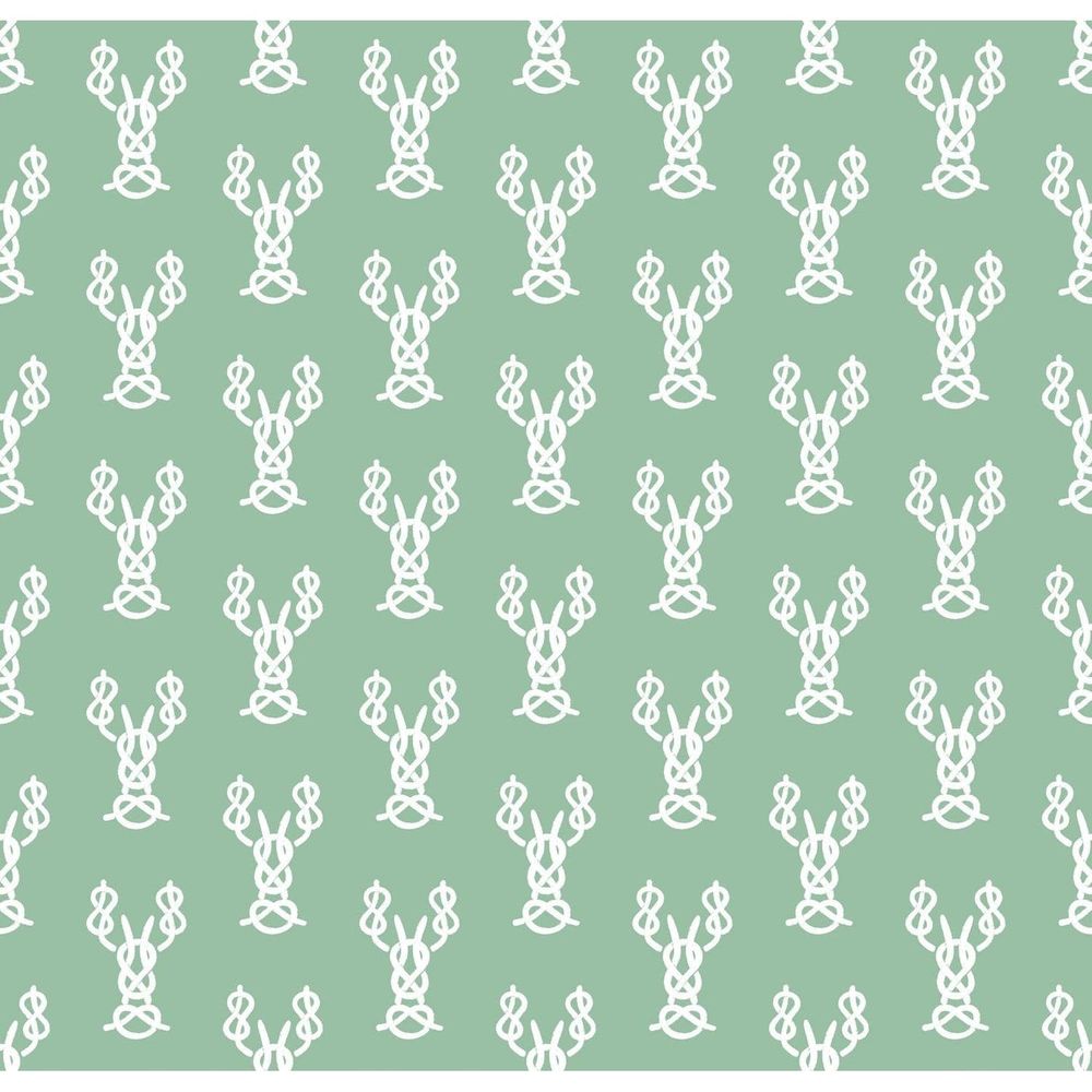 Nautical Lobster Knots Wallpaper-Mitchell Black-MITCHB-WCHH104-GR-PM-10-Wall DecorPatterns Green-Premium Matte Paper-5-France and Son