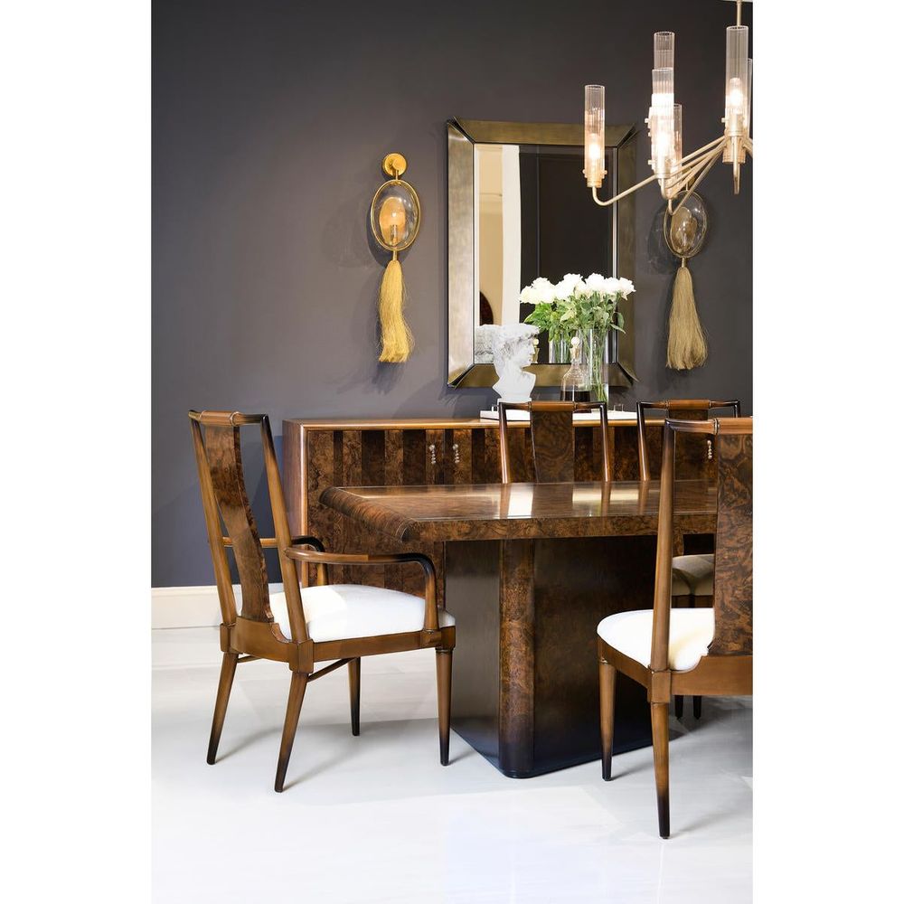 Alternate view of Hammersmith Rectangle Mirror, featuring antiqued metal finish, brass, glass, and wall-mounting.