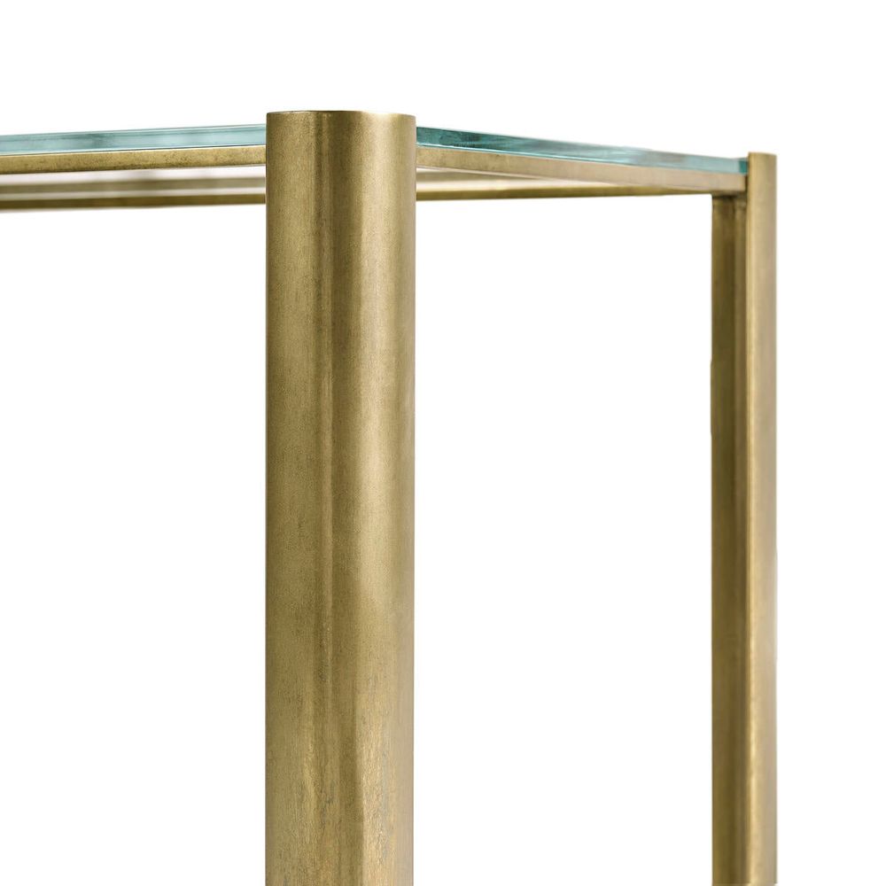 Brass & Glass End Table