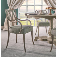 Alternate view of Ampney Arm Chair, featuring cerused finish, wood, fabric, and fixed arms.