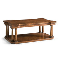 Alternate view of Hattie Cocktail Table, featuring stained finish, hardwood, wood veneer, and full-width lower display shelf.
