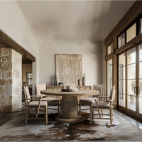 Alternate view of Sagehill Rush Seat Side Chair in light natural wood and taupe beige.