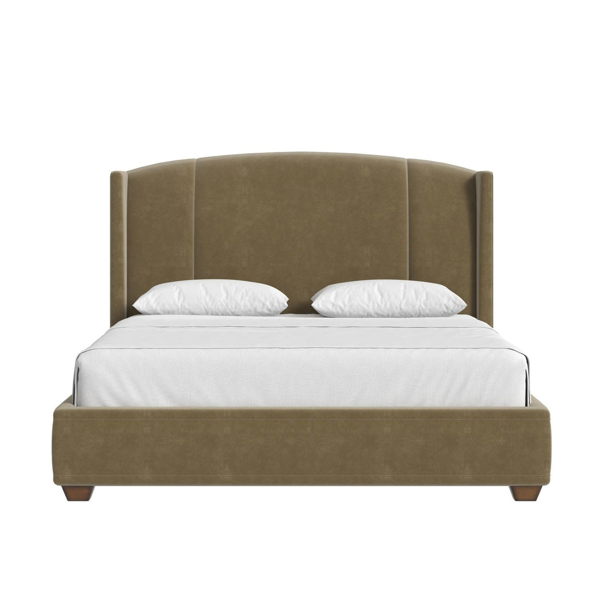 Harbor King Upholstered Bed - Camel - Lakeside Sepia
