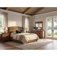 Harbor King Upholstered Bed - Camel - Lakeside Sepia